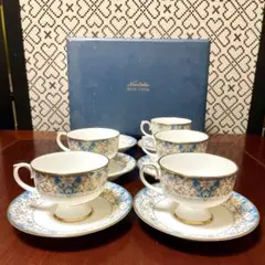 14時までセール　ノリタケ 金彩 花文 カップソーサー 5客　箱入り　昭和レトロ