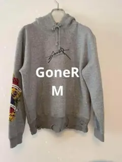 GoneR THE END BEGINS パーカー 花柄 サイズM グレー 美品