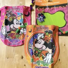 【未使用・美品】ディズニーハロウィン2014巾着キーホルダー3点セット