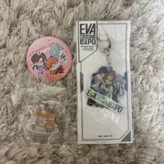 エヴァンゲリオン マリ レイ アスカ キーホルダー 缶バッジ