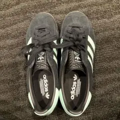 adidas ガゼルインドア スエード ブラック/ミント スニーカー