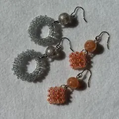 ハンドメイドピアス2点セット