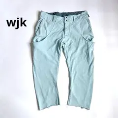 wjk バナナスリムクロップドパンツ S ミントブルー カットオフ 立体裁断のサムネイル