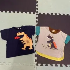 子供服　恐竜プリント Tシャツ 2枚セット　90センチ