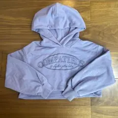 GU フード付きクロップドパーカー S パープル