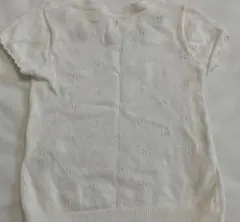 ホワイト レース編み ニットTシャツ