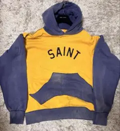 SAINT MICHAEL パーカー XL イエロー ブルー - メルカリ