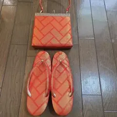 佐賀錦の和装用バッグと草履セット