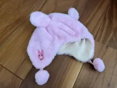 ミキハウス☆ピンクのウサギ耳付き帽子(サイズ48〜52)