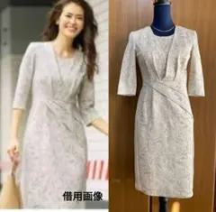 こ*︎様 Coup de Chance 細見え効果　花柄ワンピース ベージュ