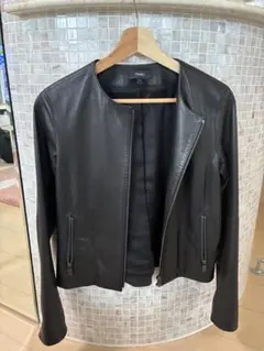 Theory 黒 レザージャケット Theory(セオリー) GLOSS LEATHER BOMBER JK - YAMAROKU（ヤマロク