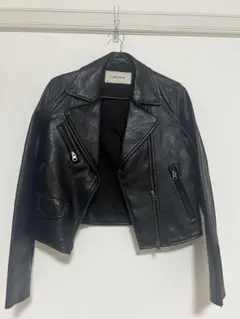 COCODEAL レザージャケット　ライダースジャケット　ブラック　ダブルジップ