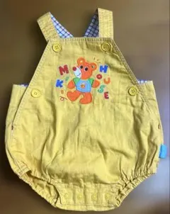 ミキハウス　レトロ　ダルマオール　黄色　くま　熊　85サイズ