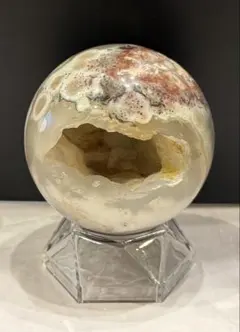 ブラジル産 瑪瑙 笑口 スフィア 丸玉 ジオード アゲート 天然石