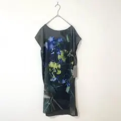 未使用【プレインピープル】チュニック 花柄プリント サイドスリット 日本製