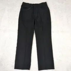 極美品【希少 L】GU　センタープレスストレートパンツ　黒　ドローコード　春夏のサムネイル