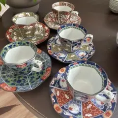 古伊万里　カップ.ソーサーセット　5客組