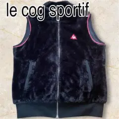 【美品】 le cog sportif ルコック　フェイクファーベスト 黒