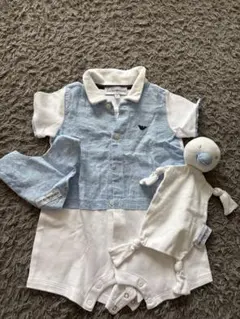 ARMANI BABY ストライプロンパース 6m(62cm)