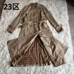 23区 トレンチコート チェック裏地　ブラウン　ベージュ　ダブルブレスト　38のサムネイル