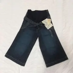 新品タグ付き★無印良品 マタニティ オーガニックデニム ガウチョパンツ S