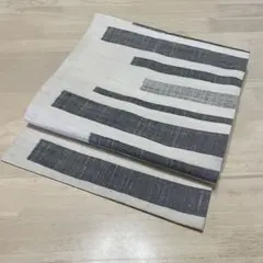 九寸名古屋帯 白と黒のストライプ六通