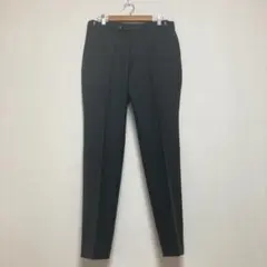 【パーソンズ】スラックス ベルトループ付き ブラック 毛混 メンズM～Lビジネス