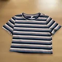 SHEIN ストライプ クロップドTシャツ 10Y