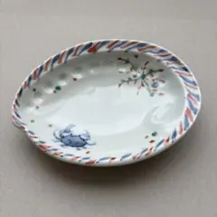 有田焼】泰山窯 鮑型向付（変形皿）カニ・海藻絵 手描き 1枚 - メルカリ