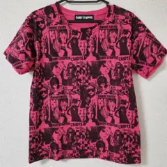 Candy Stripper 総柄 Tシャツ ピンク フォトプリント 日本製のサムネイル