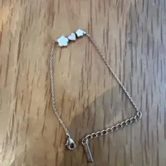 シルバー925 花とハートモチーフ ブレスレット