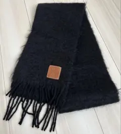LOEWE ロエベ　スカーフ　モヘア&ウール　マフラー　ブラック