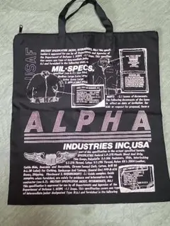ALPHA INDUSTRIES ミリタリー仕様 トートバッグ ブラックのサムネイル