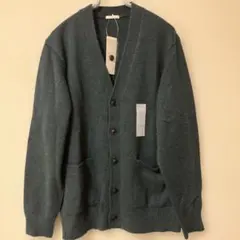 ◇お値下げ◇GU MEN ラムブレンド Vネックカーディガン　ダークグリーン S