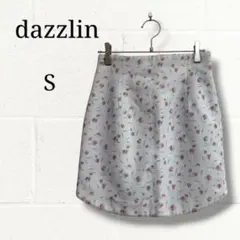 dazzlin ダズリン 花柄 ミニスカート S グレー ホワイト 総柄 台形のサムネイル