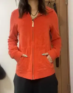 y2k オレンジ zipパーカー 平成 古着
