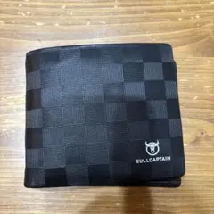 BULLCAPTAIN 二つ折り財布 チェック柄 ブラック