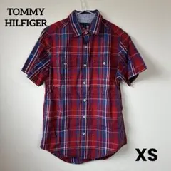 【美品】トミーヒルフィガー XS 半袖 チェック 綿100%