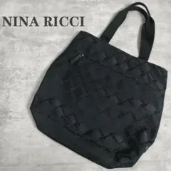 NINA RICCI ニナリッチ トートバッグ 総柄 ブラック