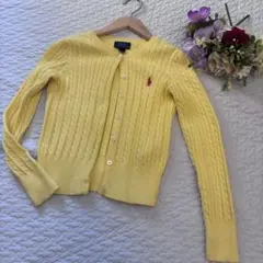 Polo Ralph Lauren ケーブルニットカーディガン 130/14黄色