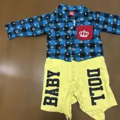 BABY DOLL チェック柄ロンパース 80