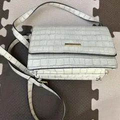 ホワイト クロコダイル風 ショルダーバッグ