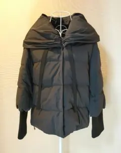 美品 TATRAS COLMA ダウンジャケット ショート丈 袖ニット 2 黒 - メルカリ