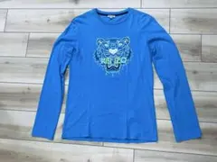KENZO 16A タイガー虎プリントターコイズブルー長袖Tシャツ美品