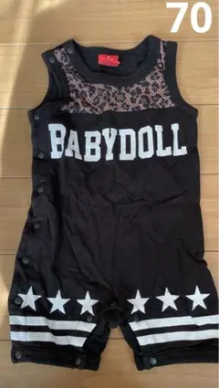 ベビードール　ロンパース　70 ブラック