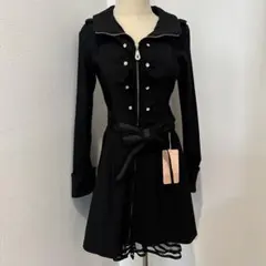 【高級ソブレSobre】【新品タグ付き】【値下げ中】黒トレンチコート リボン