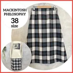 MACKINTOSH PHILOSOPHY チェック柄 ロングスカート M 裏地