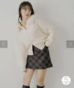 Chico 2way レイヤードチェックボックスタイトミニスカート