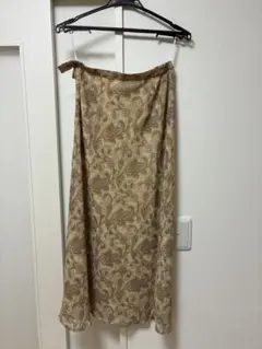 ペイズリー柄ロングスカート ベージュ系