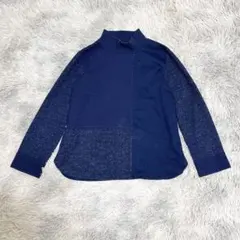 Golden Bear レディース 長袖トップス M ネイビー 異素材 ニット